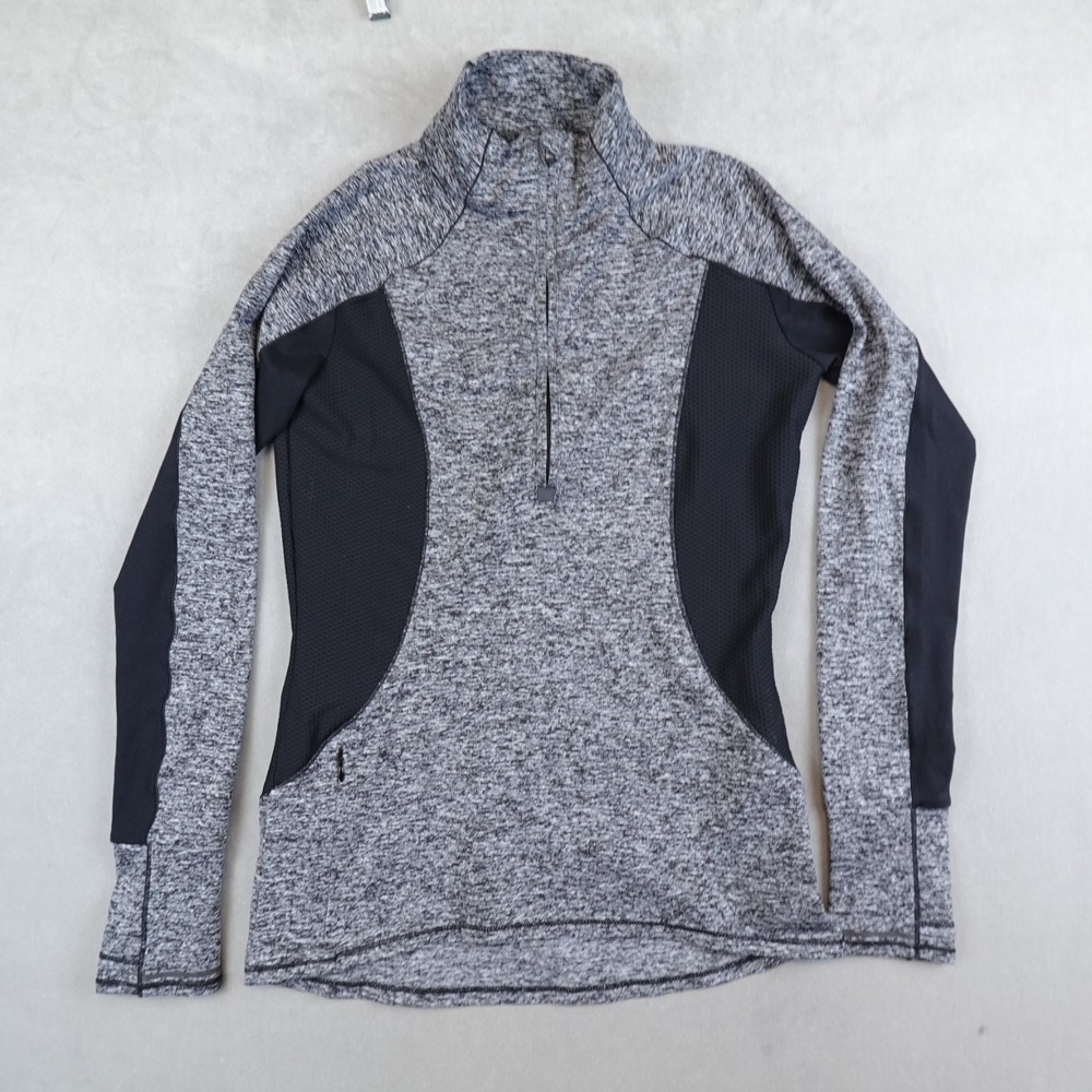 ATHLETA Running Wild 1/2 Zip Top Women XS Gray Stretch Athletic Jacket Stretch